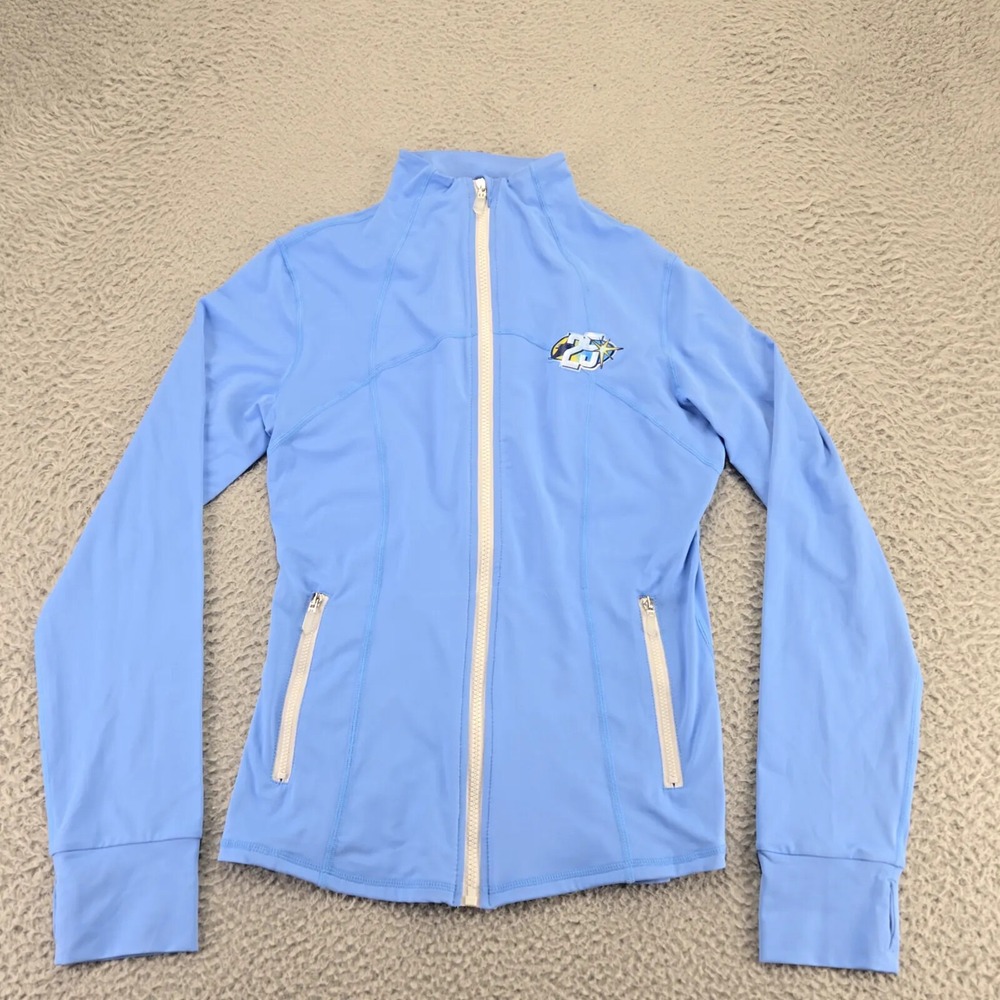 Tampa Bay Rays Jacket Womens Small Blue Wind Breaker Full Zip Baseball MLB